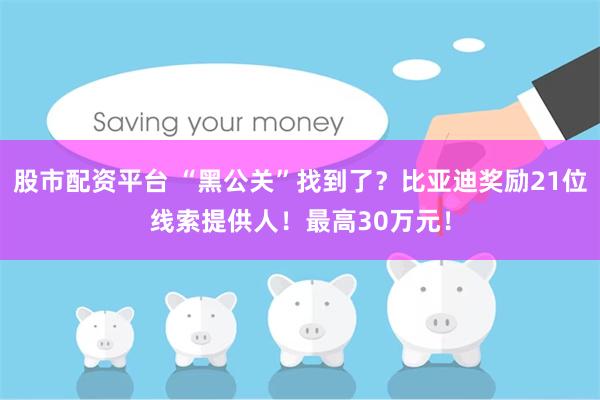 股市配资平台 “黑公关”找到了？比亚迪奖励21位线索提供人！最高30万元！