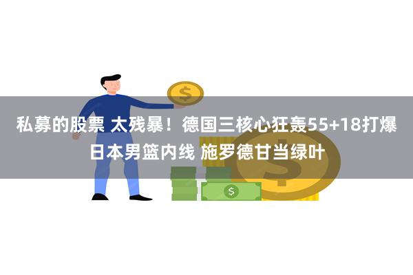 私募的股票 太残暴！德国三核心狂轰55+18打爆日本男篮内线 施罗德甘当绿叶