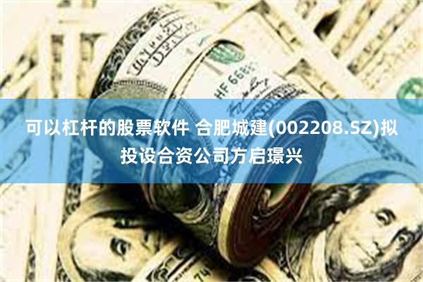 可以杠杆的股票软件 合肥城建(002208.SZ)拟投设合资公司方启璟兴