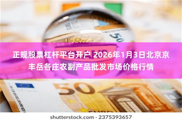 正规股票杠杆平台开户 2026年1月3日北京京丰岳各庄农副产品批发市场价格行情